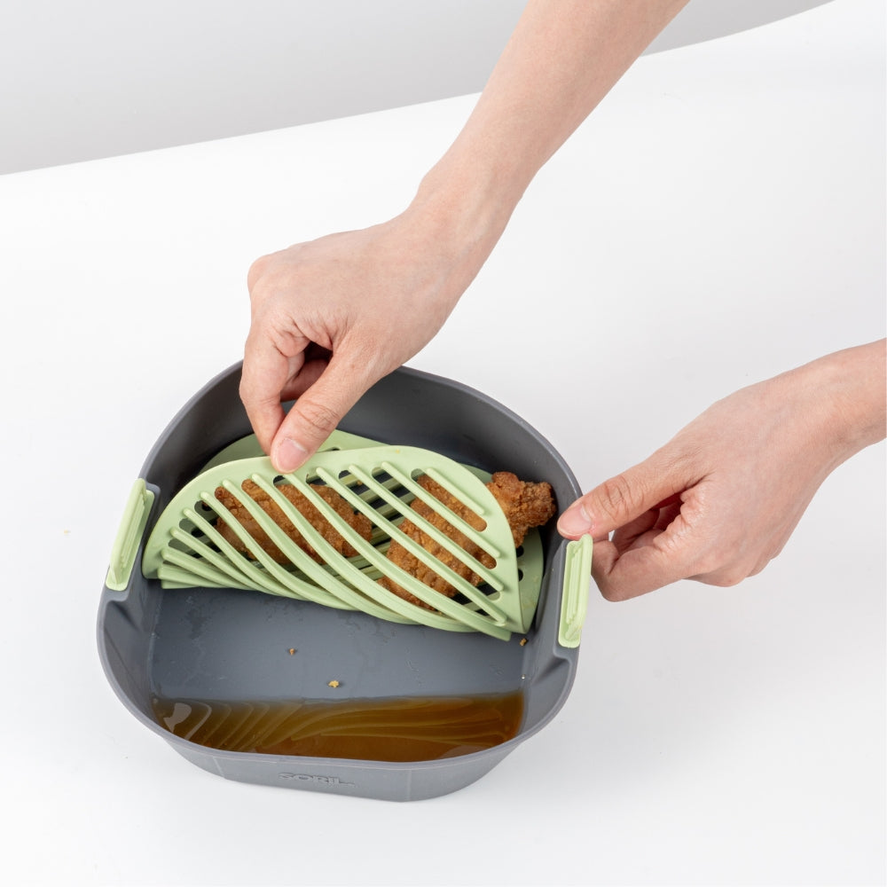 SORIL分離式矽膠蒸炸烘烤籃18cm